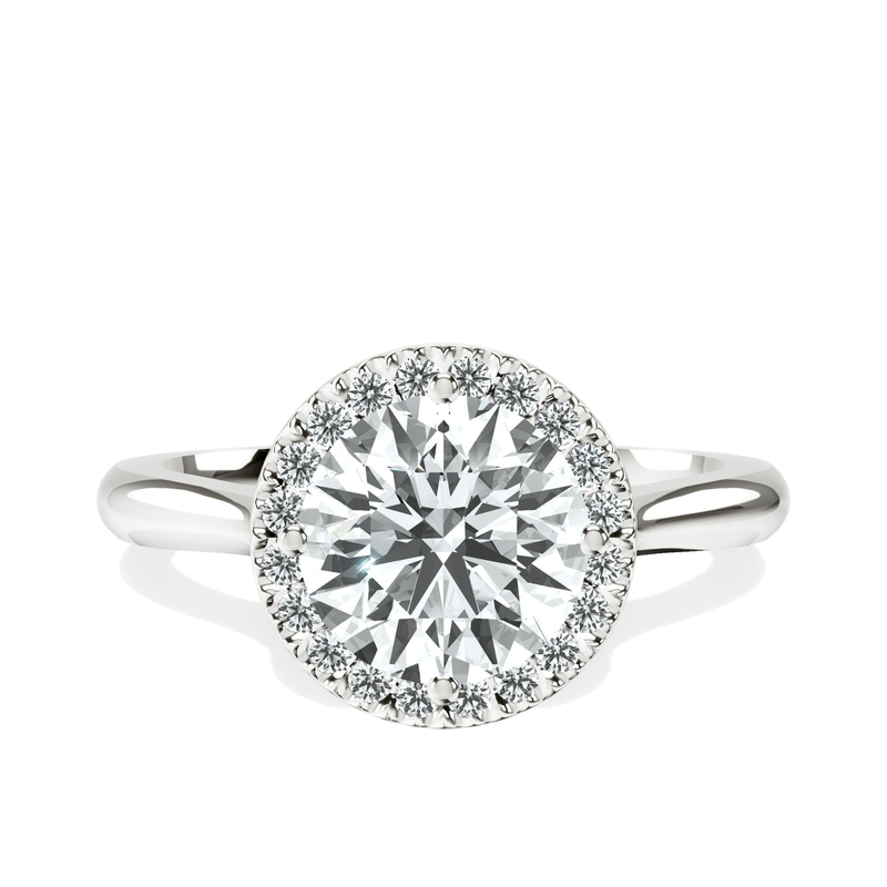 Harriet Halo 2mm Lab Diamond Ring front view