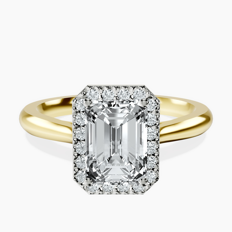 18kt Yellow Gold Harriet Halo 2mm Lab Diamond Ring front image