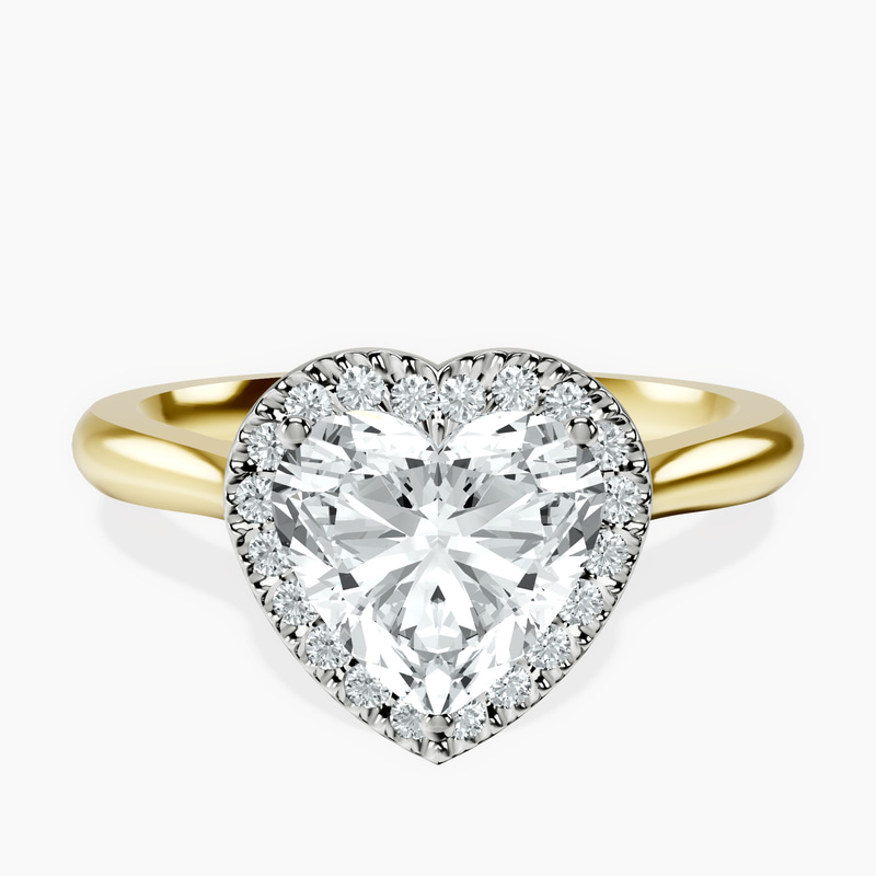 18ct Yellow Gold Harriet Halo 2mm Lab Diamond Ring front image