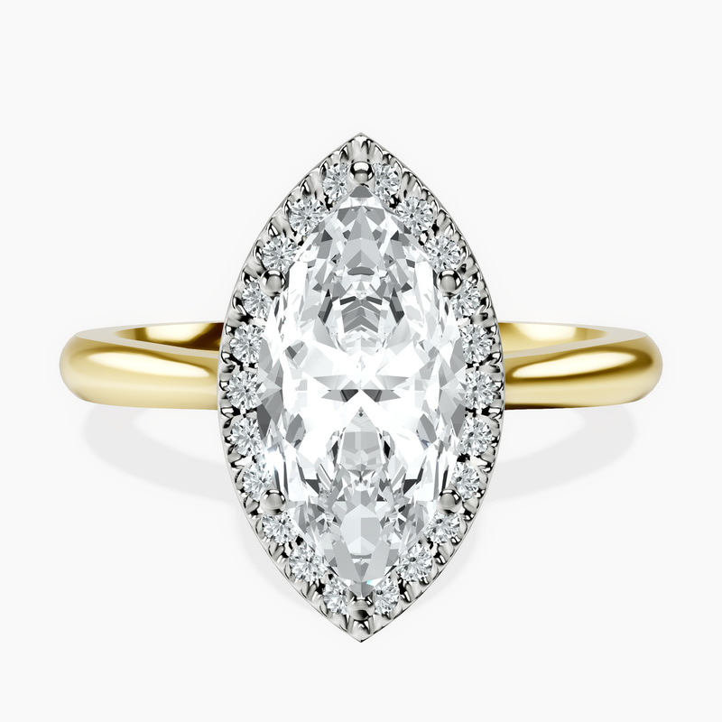 14kt Yellow Gold Harriet Halo 2mm Lab Diamond Ring front image