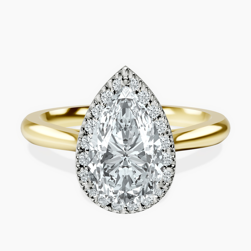 10kt Yellow Gold Harriet Halo 2mm Lab Diamond Ring front image