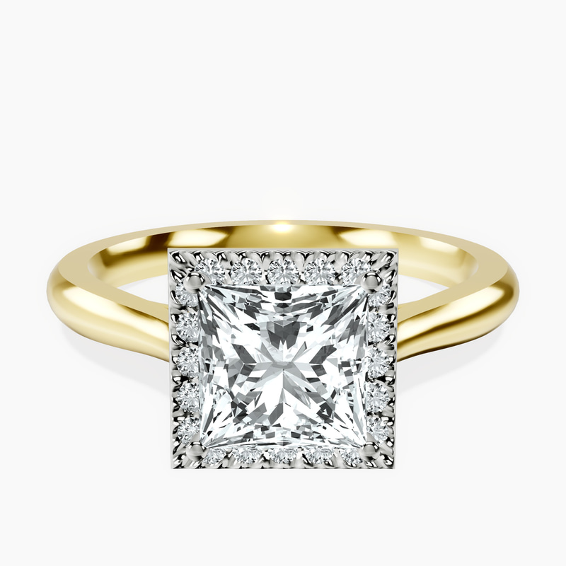 10kt Yellow Gold Harriet Halo 2mm Lab Diamond Ring front image