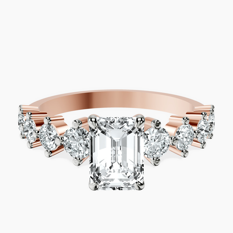 1.38 ct. emerald Edna Ring in 14kt rose gold rtr top