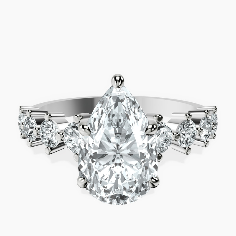 2.81 ct. pear Edna Ring in 14kt white gold rtr top