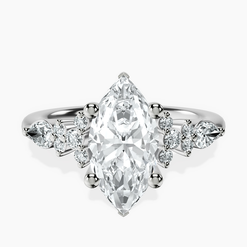 2.92 ct. marquise Josephine Ring in platinum rtr top