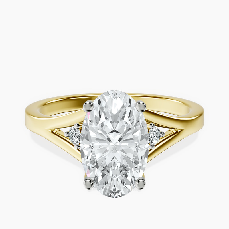 2.99 ct. oval Erica Swan Ring in 14kt yellow gold rtr top
