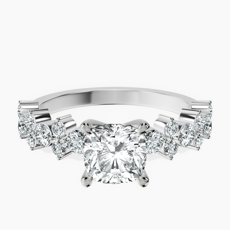 1.49 ct. cushion Dorothea Ring in platinum rtr top