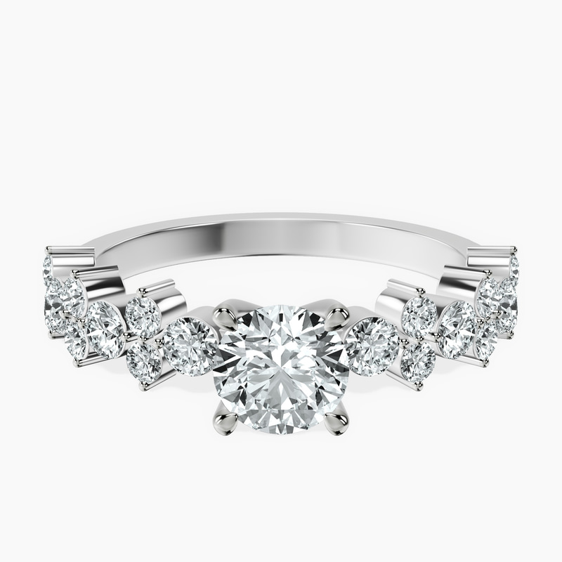 Platinum Dorothea Side Stone Lab Diamond Ring front image