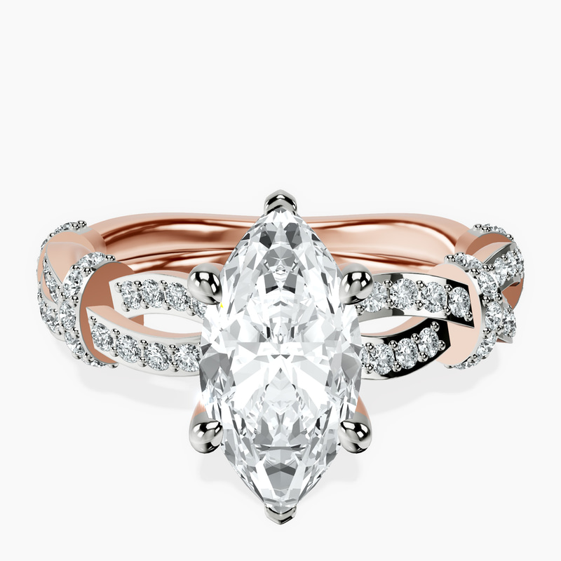 1.43 ct. marquise Charlotte Ring in 18kt rose gold rtr top