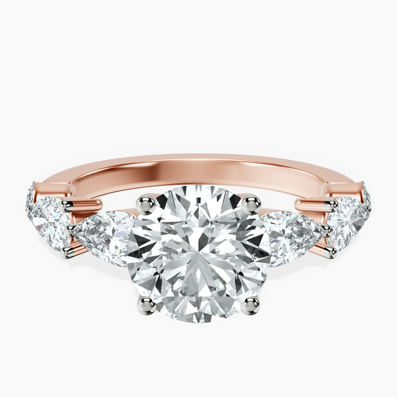 1.41 ct. round Frances Ring in 18kt rose gold rtr top