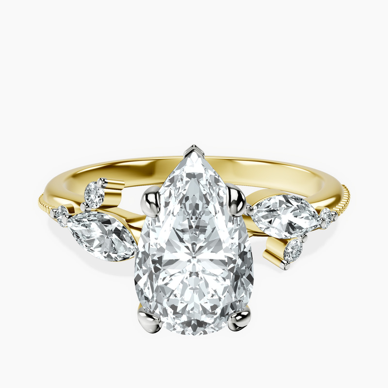 2.59 ct. pear Emmeline Ring in 18kt yellow gold rtr top