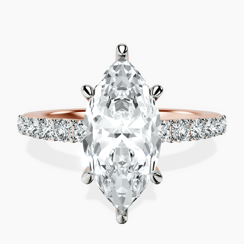 2.92 ct. marquise Lottie Ring in 18kt rose gold rtr top