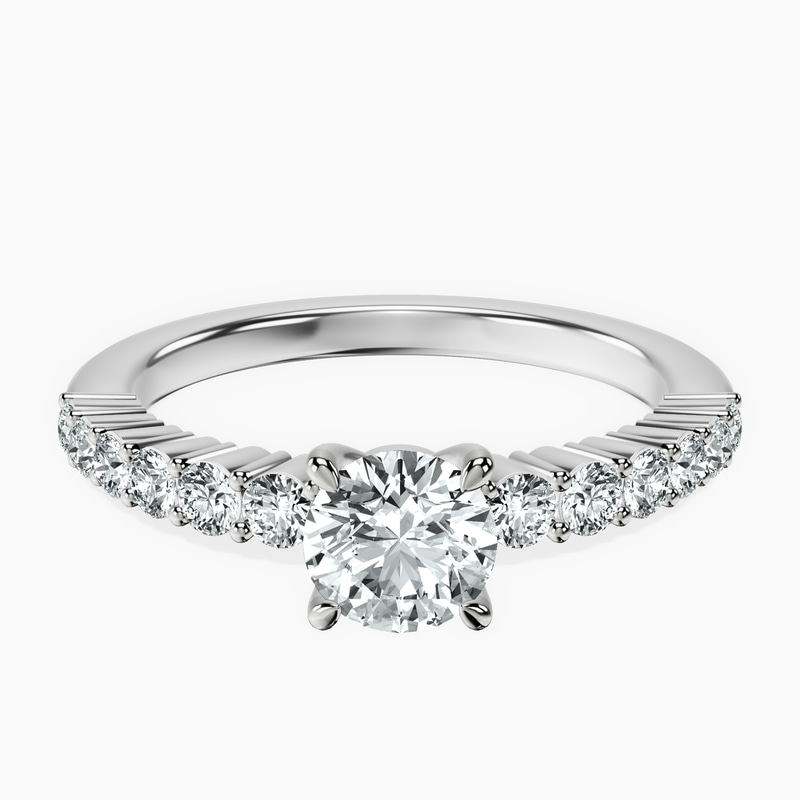 Platinum Lottie Four Claw Side Stone Lab Diamond Ring front image