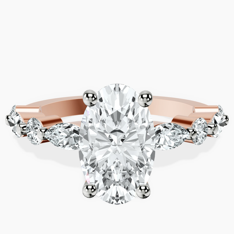 2.06 ct. oval Pamela Ring in 14kt rose gold rtr top