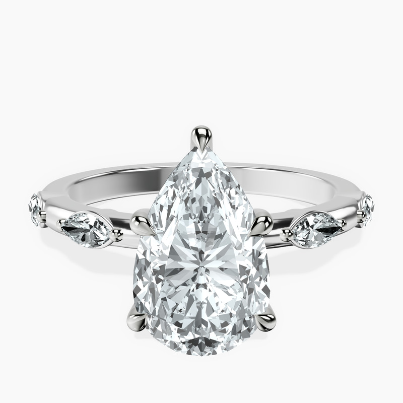 2.81 ct. pear Sheryl Ring in 10kt white gold rtr top