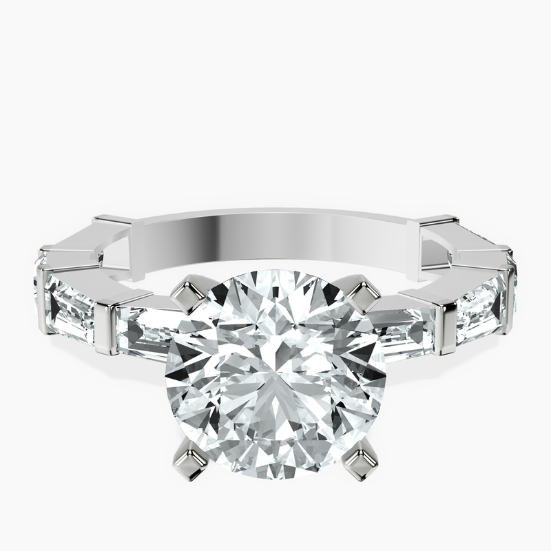 2.82 ct. round Gizele Ring in 18kt white gold rtr top