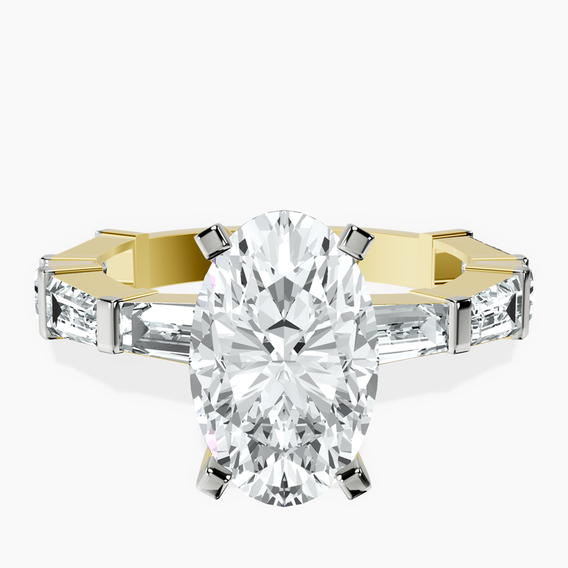 2.06 ct. oval Gizele Ring in 14kt yellow gold rtr top
