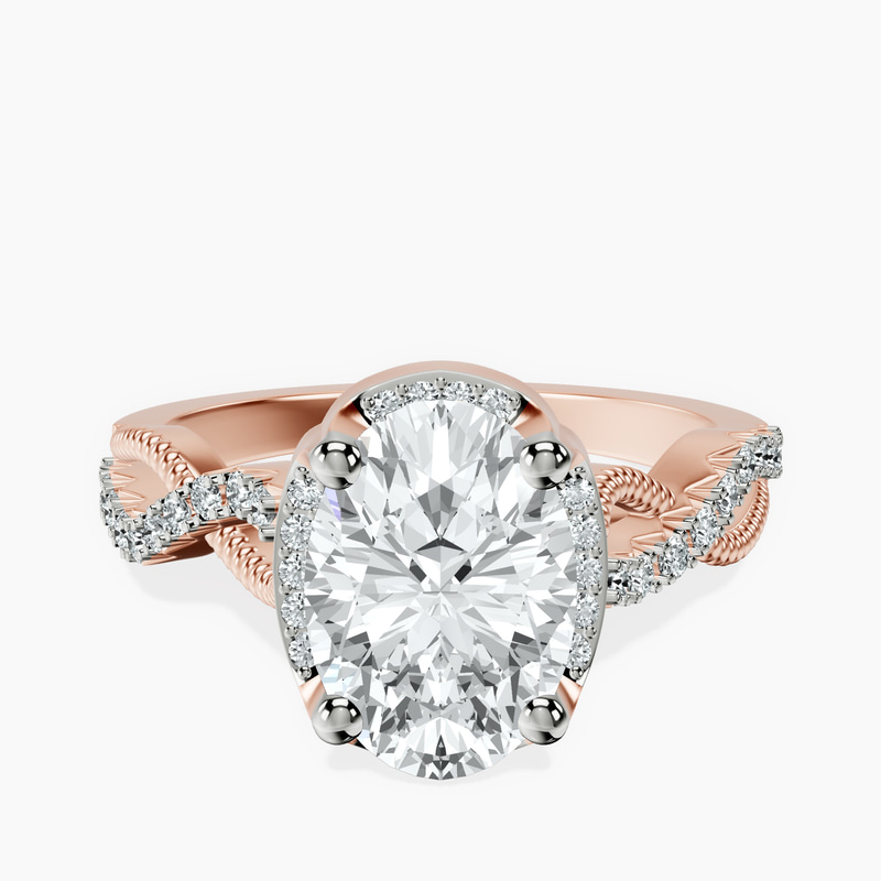 10kt Rose Gold Astoré Channel Glided Lab Diamond Ring front image