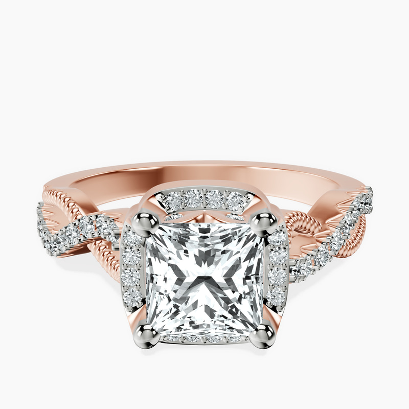 18kt Rose Gold Astoré Channel Glided Lab Diamond Ring front image