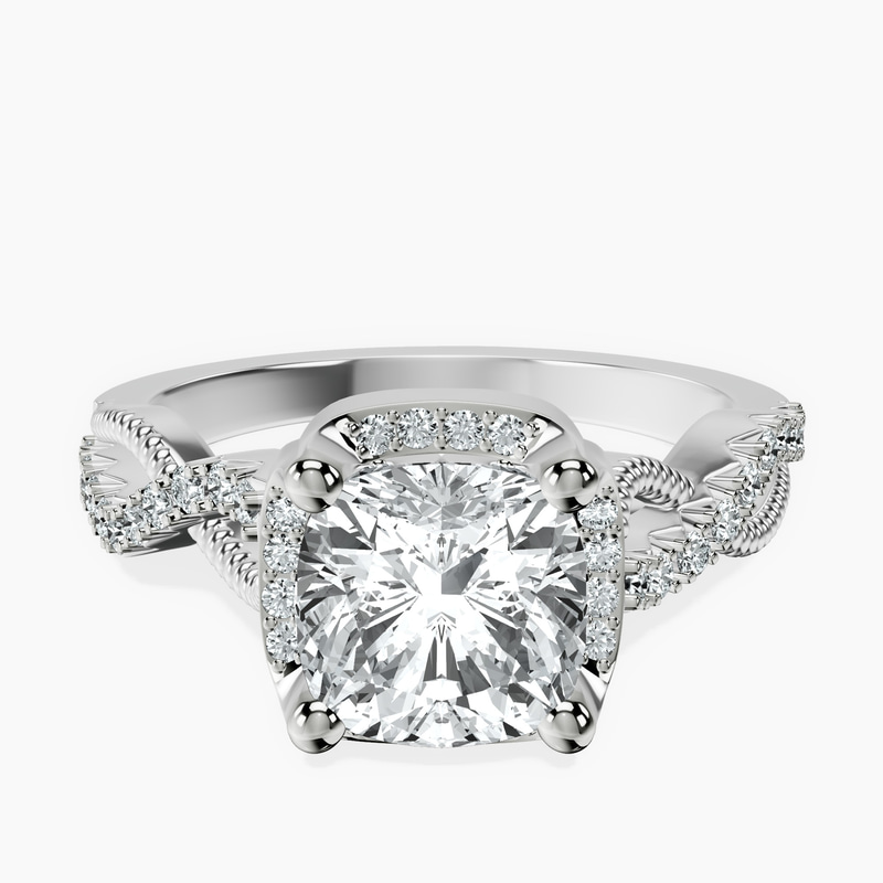 10kt White Gold Astoré Channel Glided Lab Diamond Ring front image