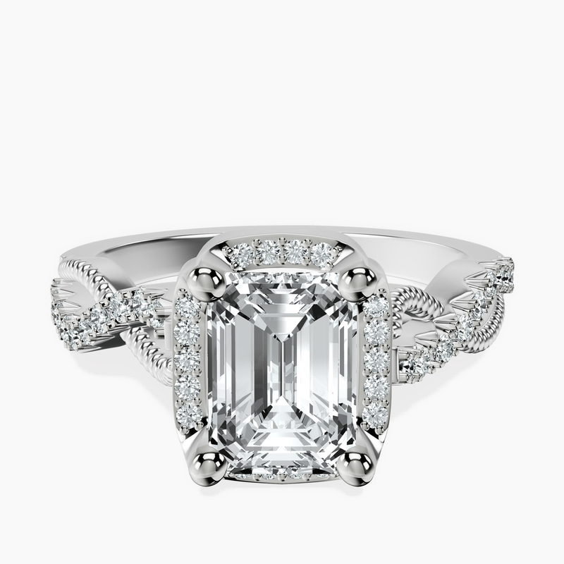 2.91 ct. emerald Astoré Channel Glided Ring in 10kt white gold rtr top