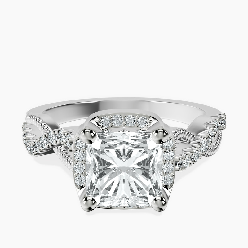 10kt White Gold Astoré Channel Glided Lab Diamond Ring front image