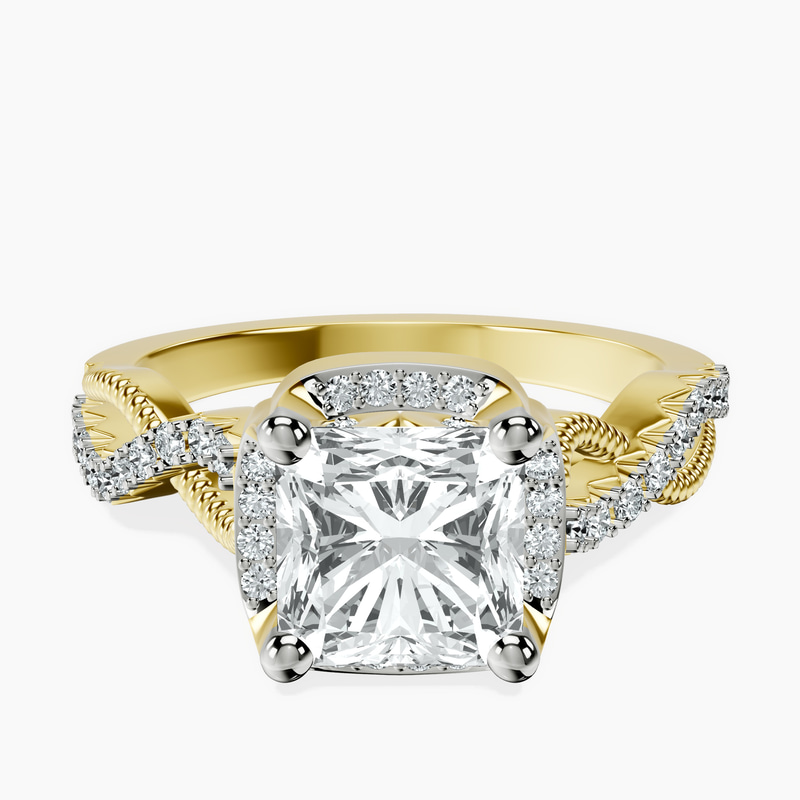 18kt Yellow Gold Astoré Channel Glided Lab Diamond Ring front image