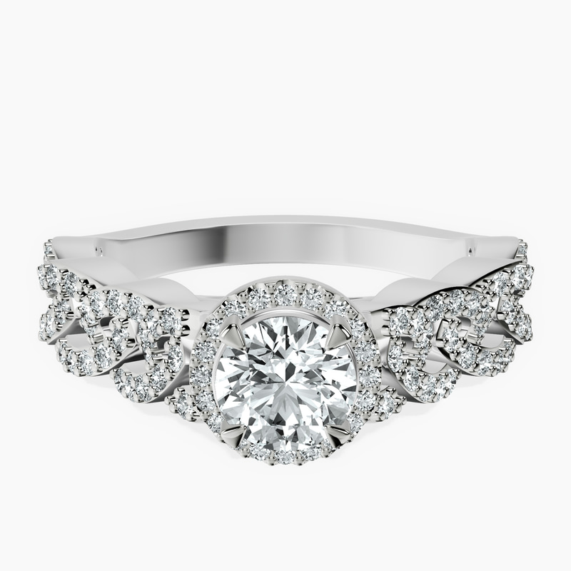 Platinum Imperiella Halo Celtic Knot Lab Diamond Ring front image