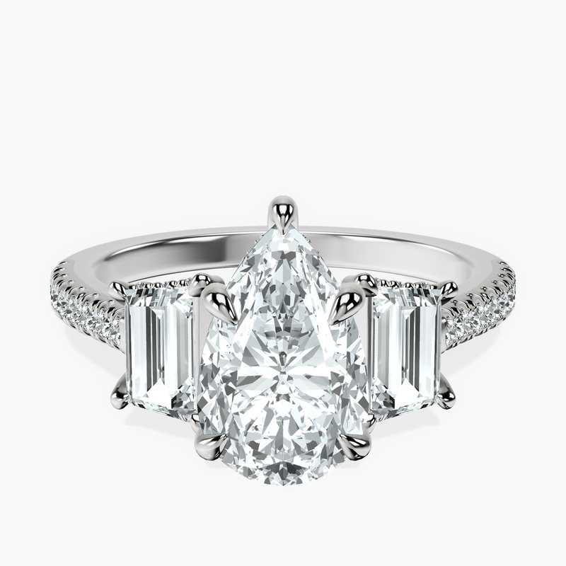 1.89 ct. pear Lavinia Ring in 14kt white gold rtr top