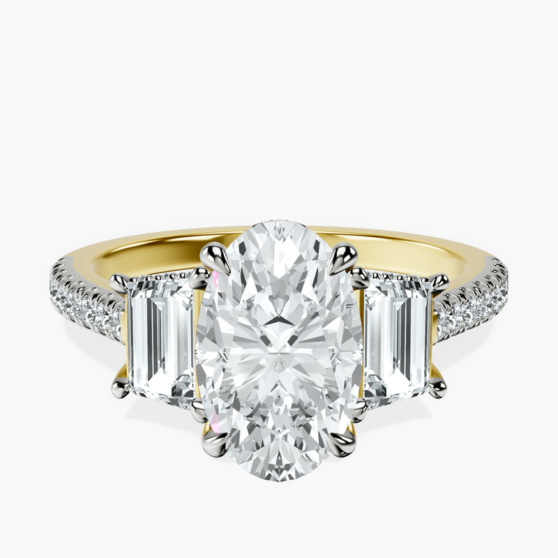 2.99 ct. oval Lavinia Ring in 14kt yellow gold rtr top