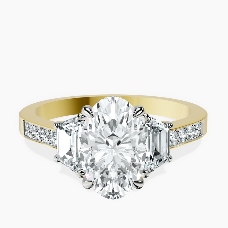 2.06 ct. oval Daria Ring in 14kt yellow gold rtr top