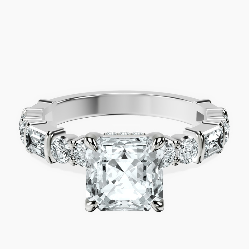 Platinum Enchanted Bliss Side Stone Lab Diamond Ring front image
