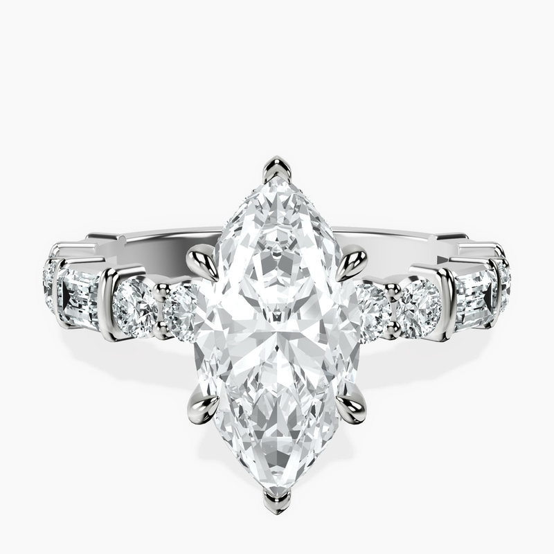 Platinum Enchanted Bliss Side Stone Lab Diamond Ring front image