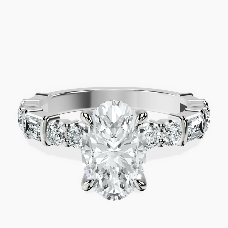 10kt White Gold Enchanted Bliss Side Stone Lab Diamond Ring front image