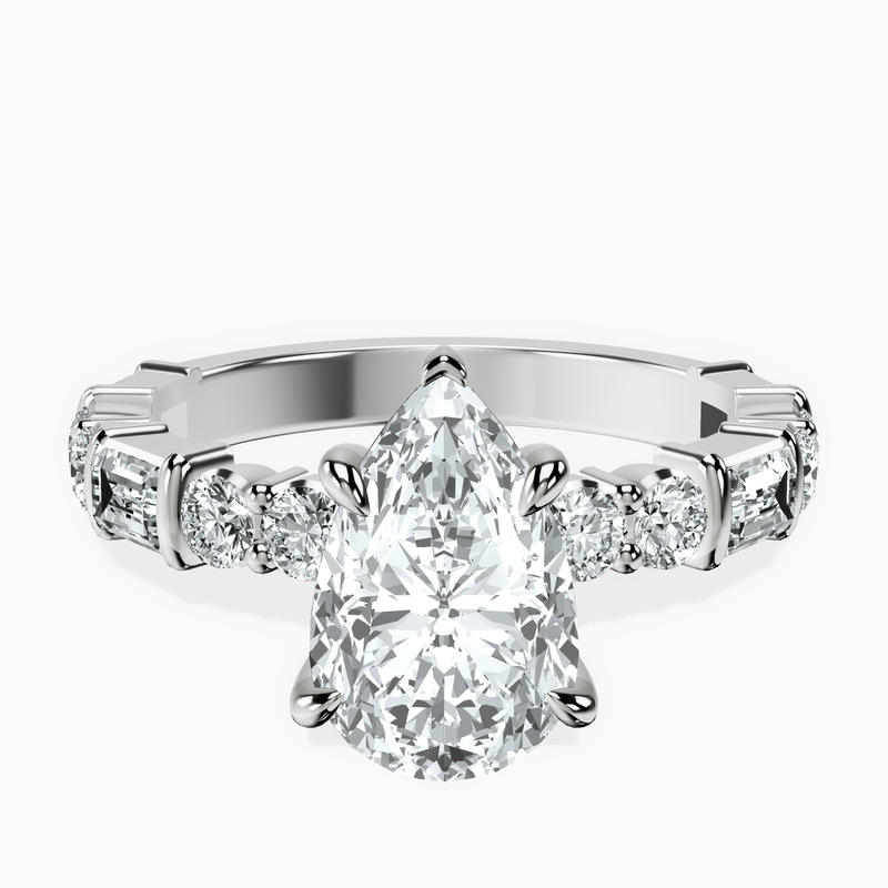 Platinum Enchanted Bliss Side Stone Lab Diamond Ring front image