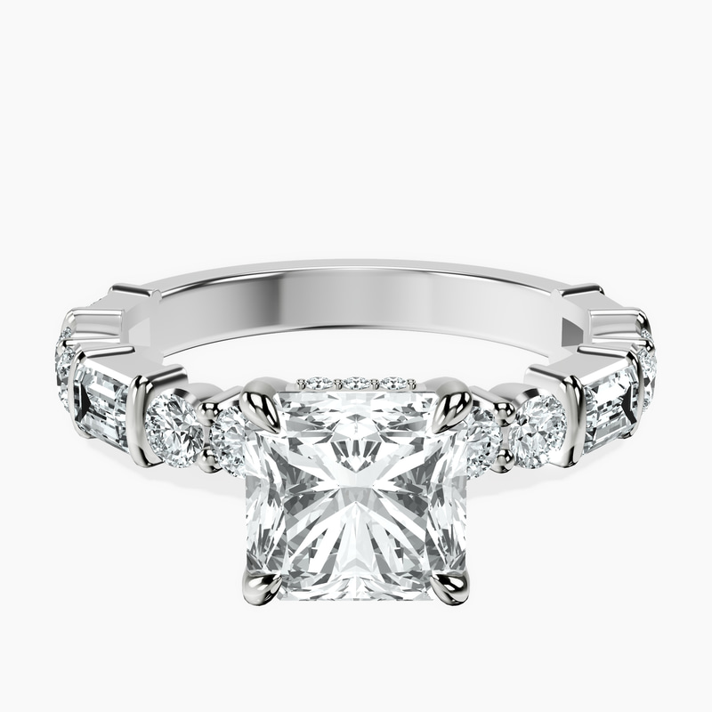 Platinum Enchanted Bliss Side Stone Lab Diamond Ring front image