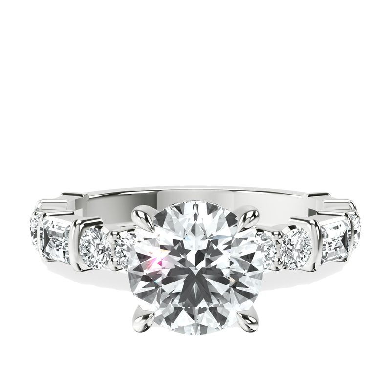 Enchanted Bliss Side Stone Lab Diamond Ring front view