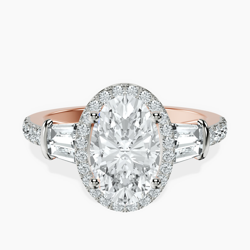 Liora Cascade Halo Lab Diamond Ring front view