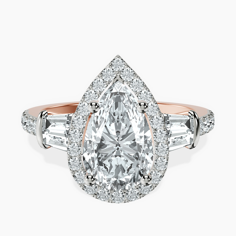Liora Cascade Halo Lab Diamond Ring front view
