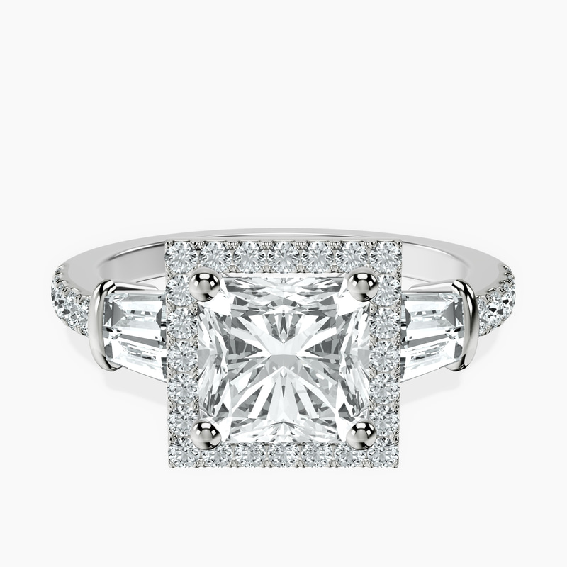 Platinum Liora Cascade Halo Lab Diamond Ring front image