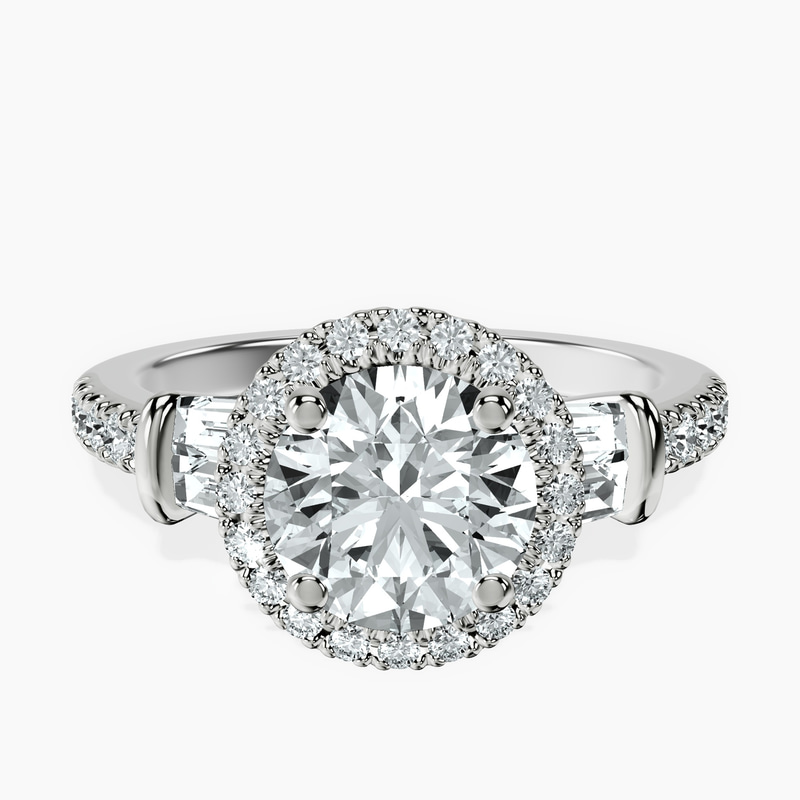 2.82 ct. round Liora Cascade Ring in 18kt white gold rtr top