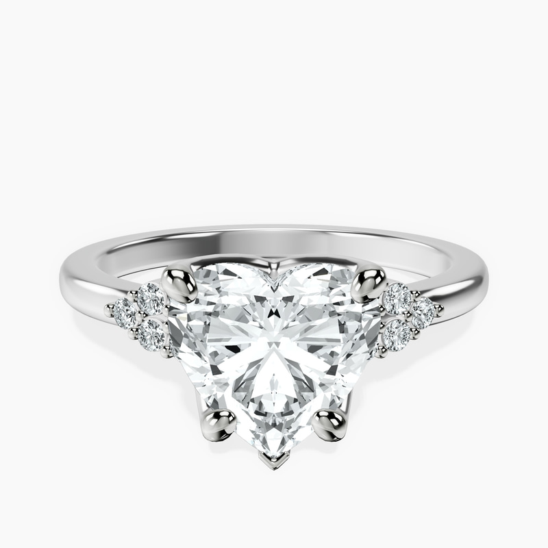 2.70 ct. heart Vesper Lab Diamond Ring in 10kt white gold rtr top