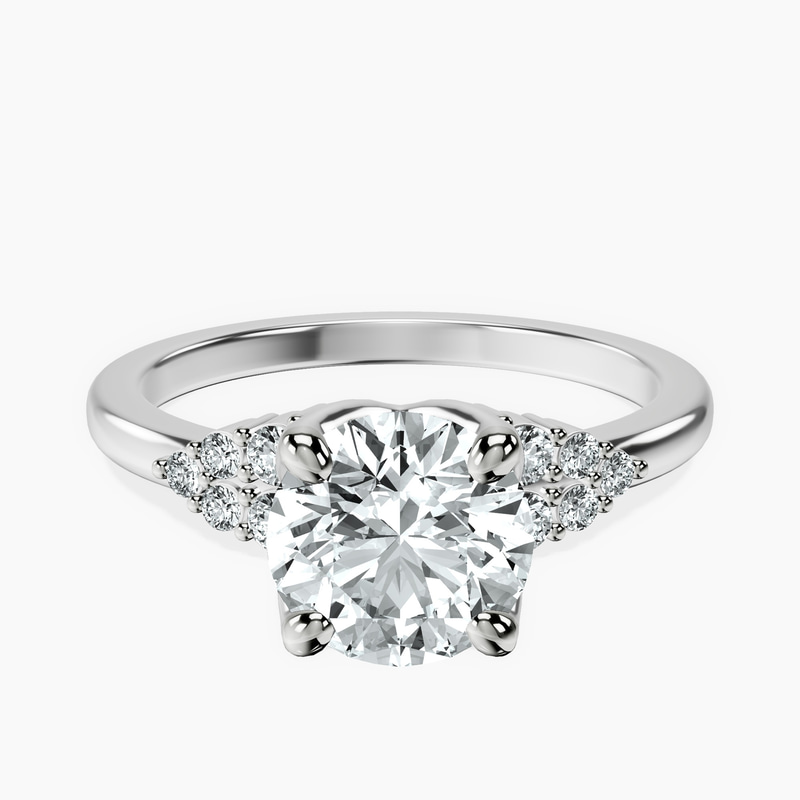 2.82 ct. round Vesper Lab Diamond Ring in platinum rtr top