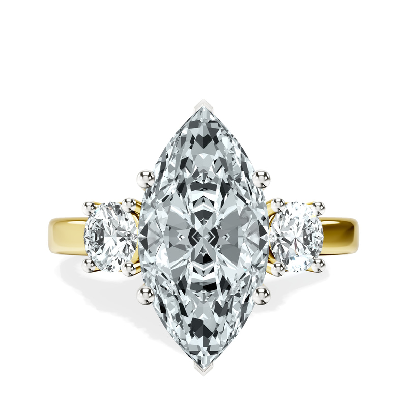 Evelina Round Three Stone Lab Diamond Ring front view
