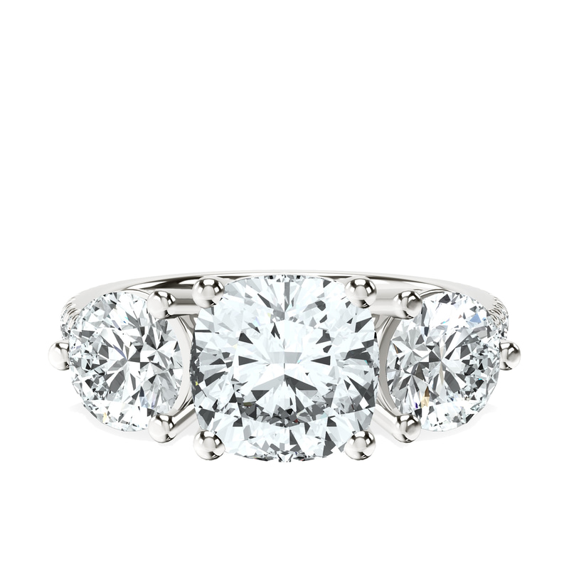 Artemis Round Three Stone Lab Diamond Ring front view