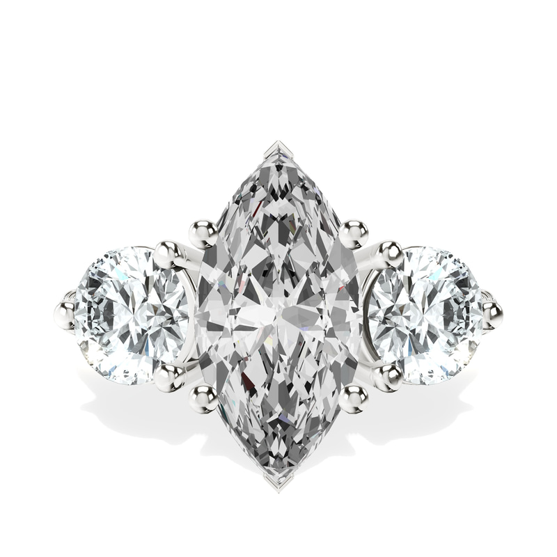 Artemis Round Three Stone Lab Diamond Ring front view