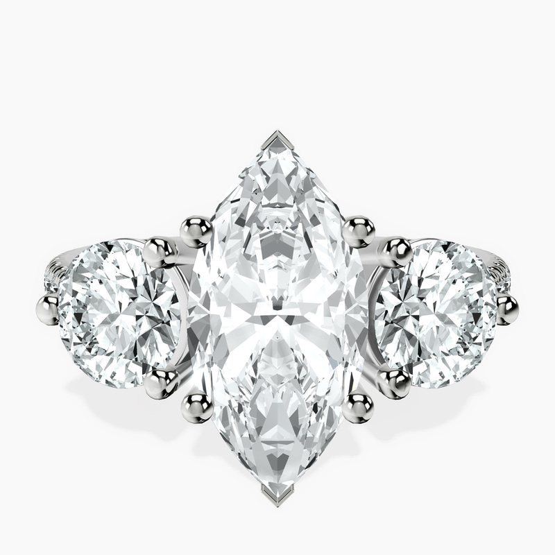 Artemis Round Three Stone Lab Diamond Ring front view