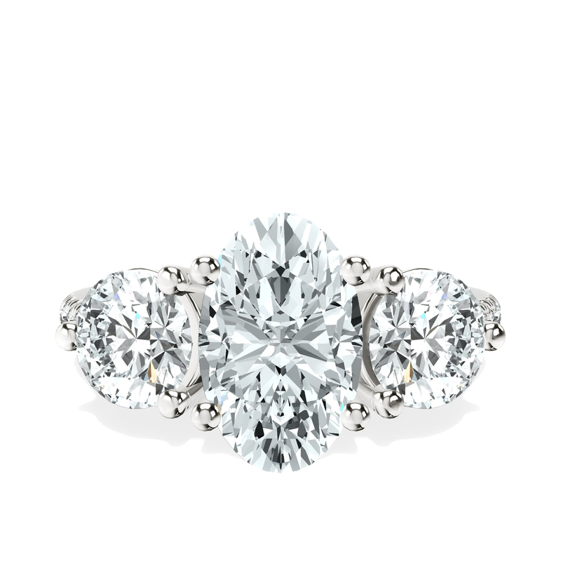 Artemis Round Three Stone Lab Diamond Ring front view