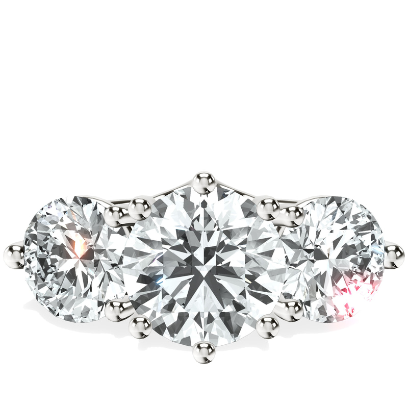 Estella Round Three Stone Lab Diamond Ring front view