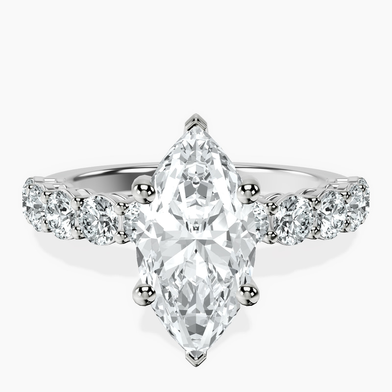 10kt White Gold Elinor Side Round Lab Diamond Ring front image
